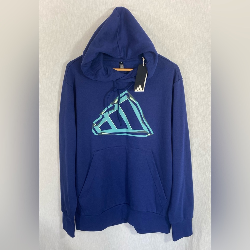 Adidas Multi Sport Men’s Hoodie Evo Blue Logo Size L NWT